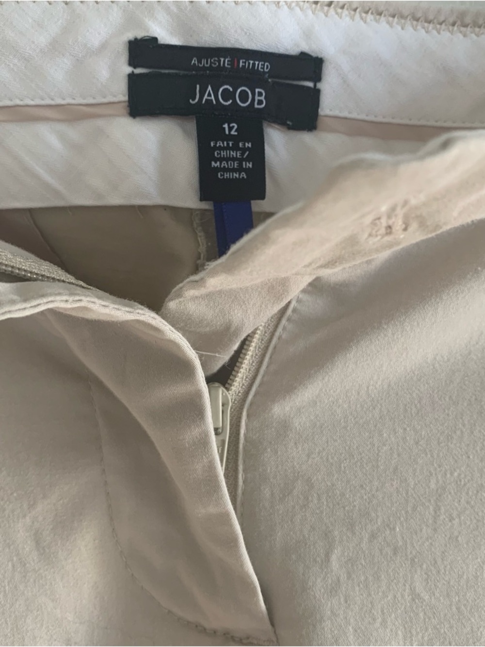 Jacob Fitted Tapered Pants Cotton Cropped Ankle Barrel Spring Summer Beige 12 - Picture 10 of 14